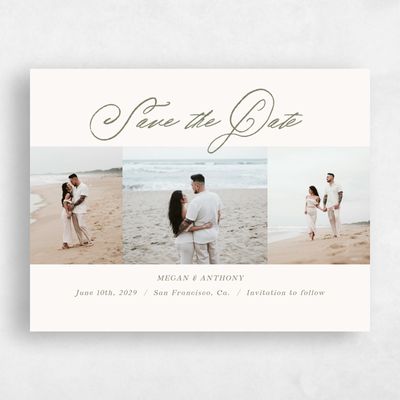 Beige Wedding Save the Date - Cristal Multiphoto