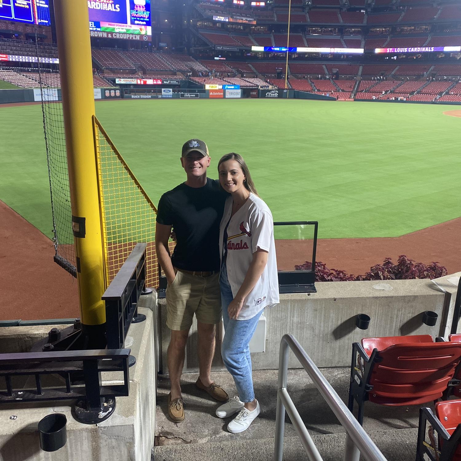 Our first picture together! Even as a Cubs fan, Luke took Megan to the Cardinals game for their second date