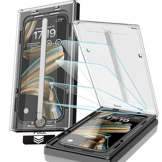 EZ-GLAZ-4 Pack for iPhone 15 Plus/iPhone 16 Plus Screen Protector[6.7"] 9H+ Hardness 12FT Military Grade Shatterproof Long Durable Tempered Glass Film with Flawless Fit Box, HD Clear, Scratch Resistant