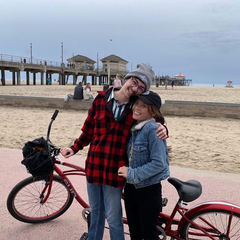 Tandem biking in Huntington Beach was a first for both of us... and IT WAS SO FUN!!
