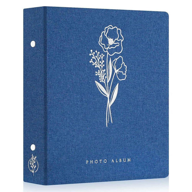 Lanpn Photo Album 4x6 400 Pockets, Linen Photo Albums Holds 400 Vertical Pictures Only Blue