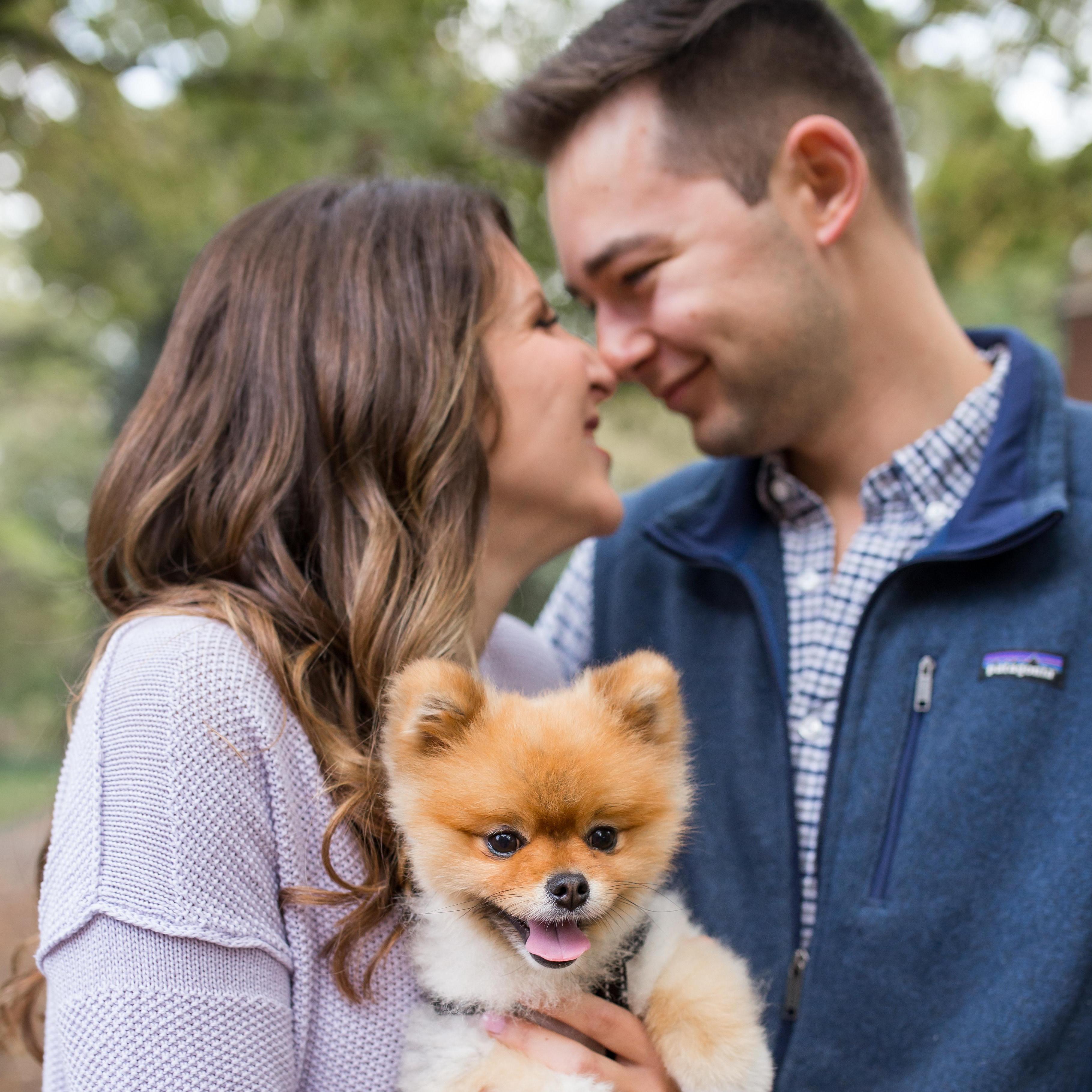 Anyone who knows us knows how much we love our dog, Teddy. We were happy for him to be featured in our engagement shoot!