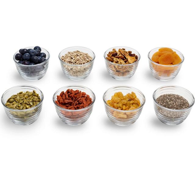Libbey Small Glass Bowls with Lids, 6.25-ounce, Set of 8