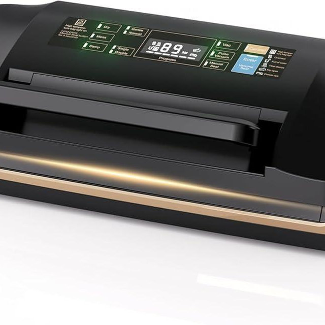 Vacuum Sealer Machine for 2X Strength, Built-in Cutter, Bags Storage & Easy-Lock Handle, Black
