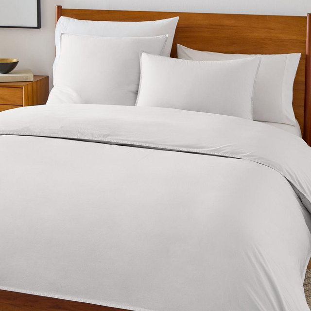 Organic Washed Cotton Duvet, King, Frost Gray
