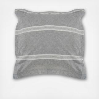 Washed Linen Blend Striped Euro Sham