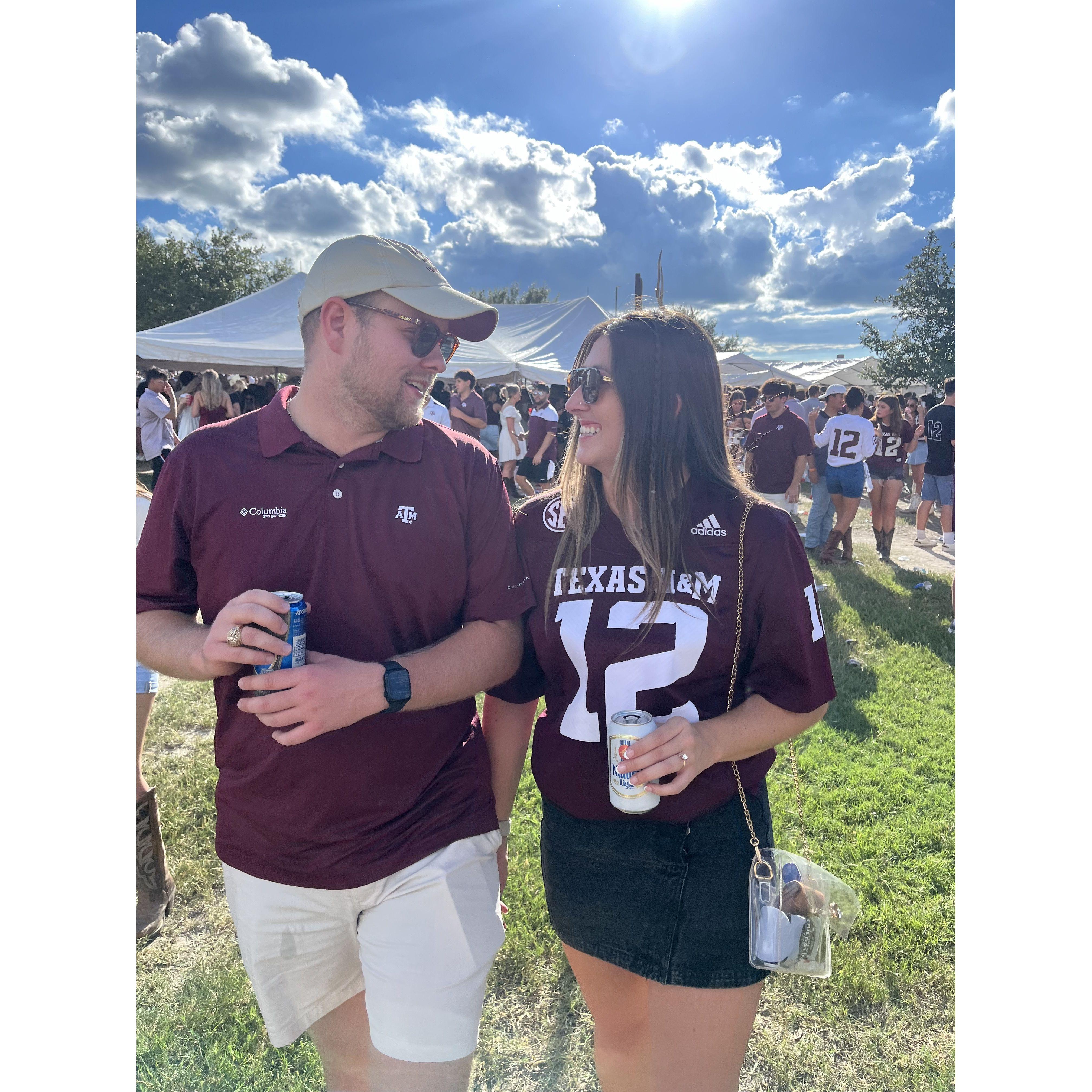 Cheering on the Aggies against the Fighting Irish!