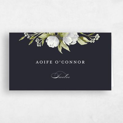Ebony, Black Wedding Place Card - Cordova