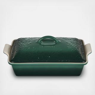 Heritage Covered Rectangular Casserole with Embossed Olive Branch Lid