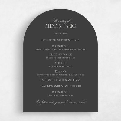 Grey Arch Wedding Program - Dempsey