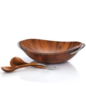 Nambe Braid Salad Bowl w/Servers