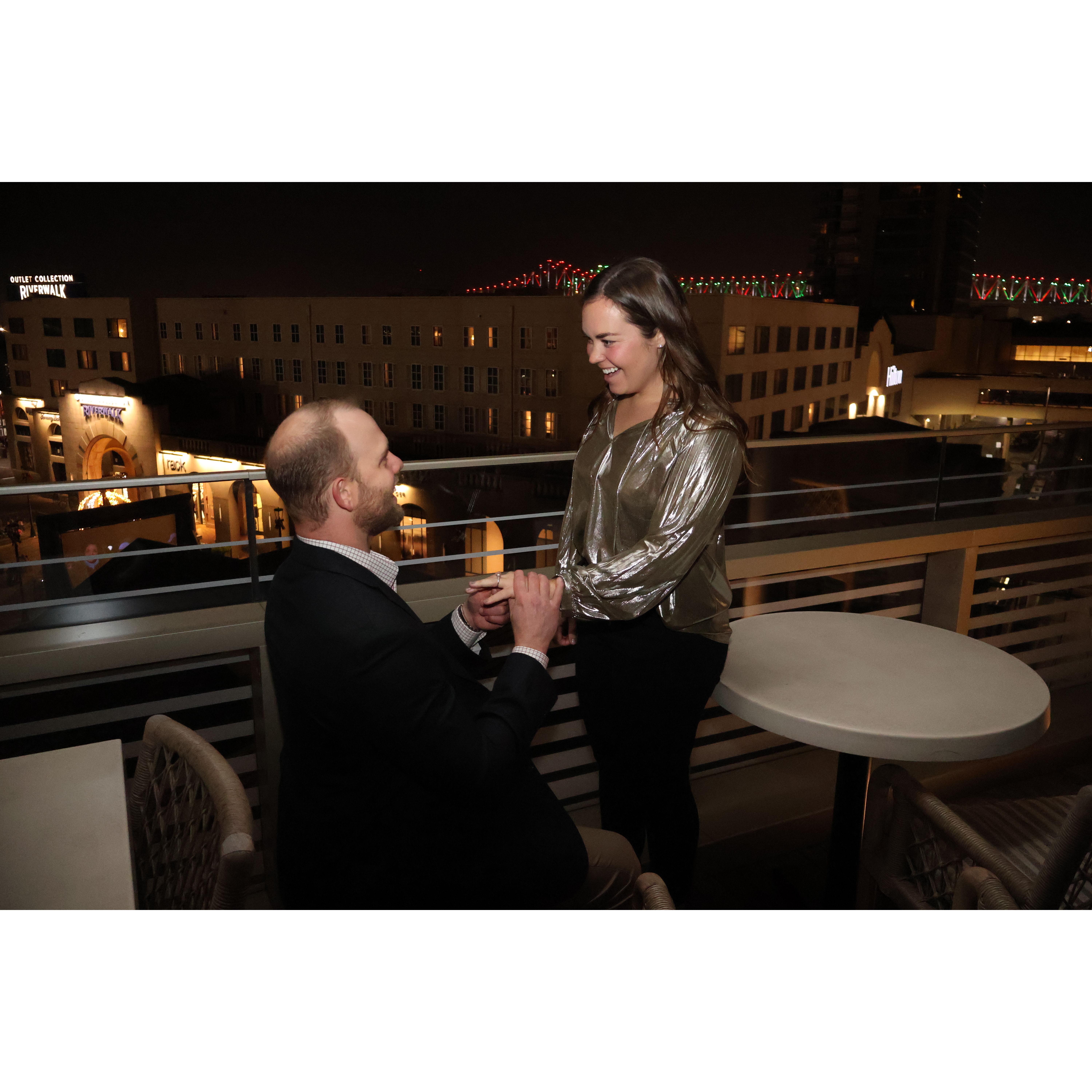 New Orleans engagement night December 14, 2024