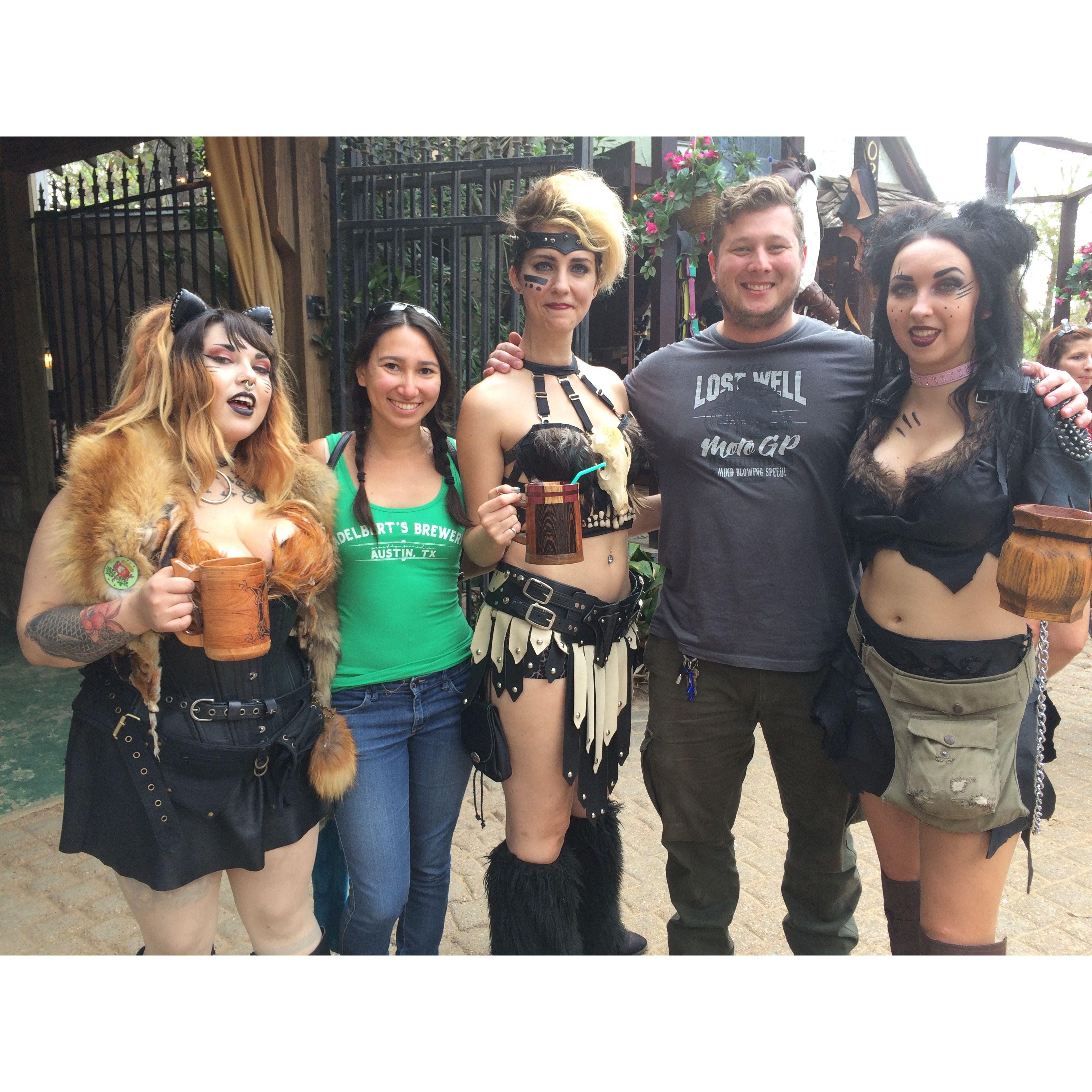 Moments after he proposed after a show at the Ren Fair