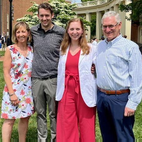 At Leah's white coat ceremony in May 2022