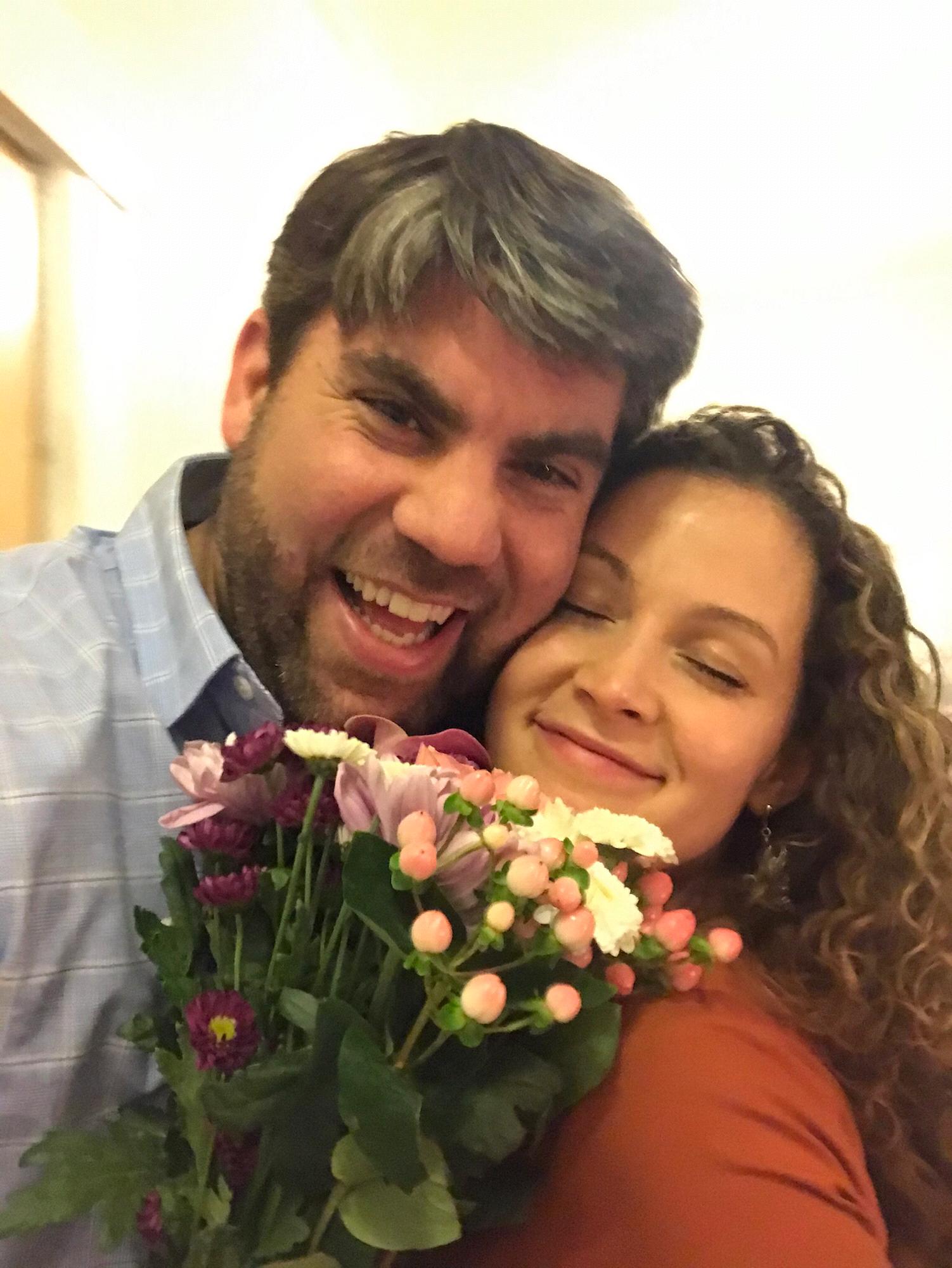 Julie's birthday, when Eric surprised her with flowers while she was coaching at an away game for girl's basketball