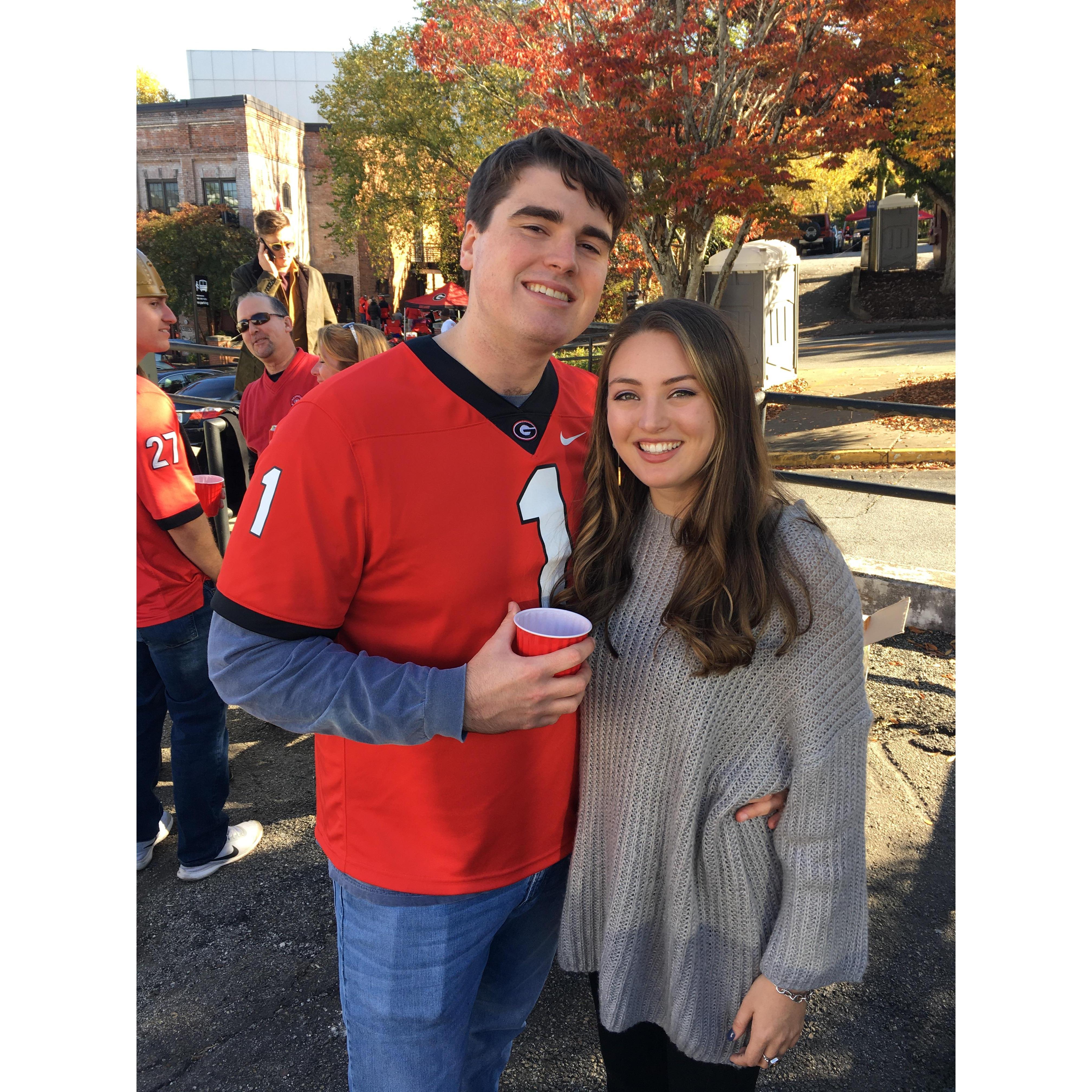 The day before David proposed! (go dawgs!)