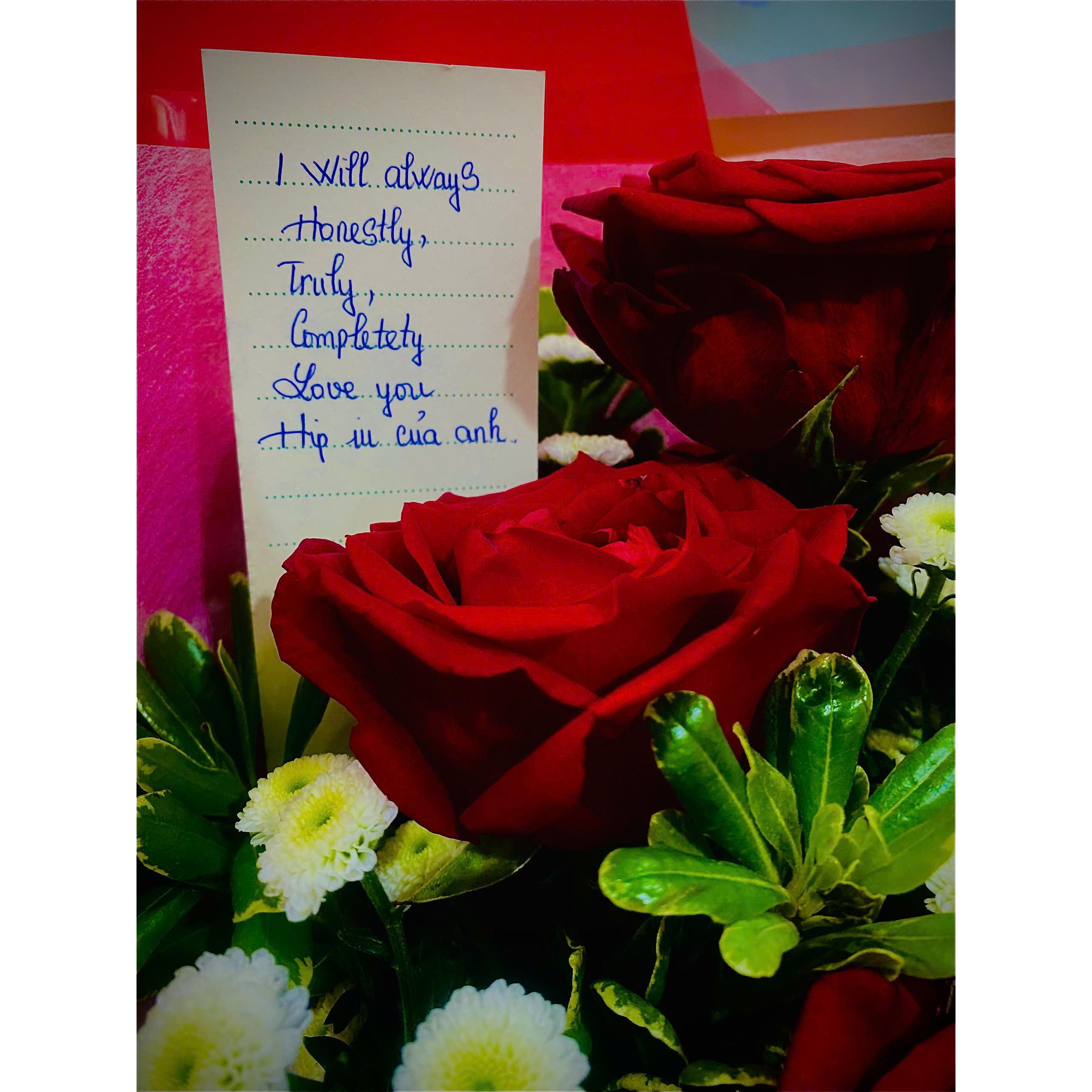 Our very first bouquet — a simple gesture that spoke louder than words, and made the heart skip a beat