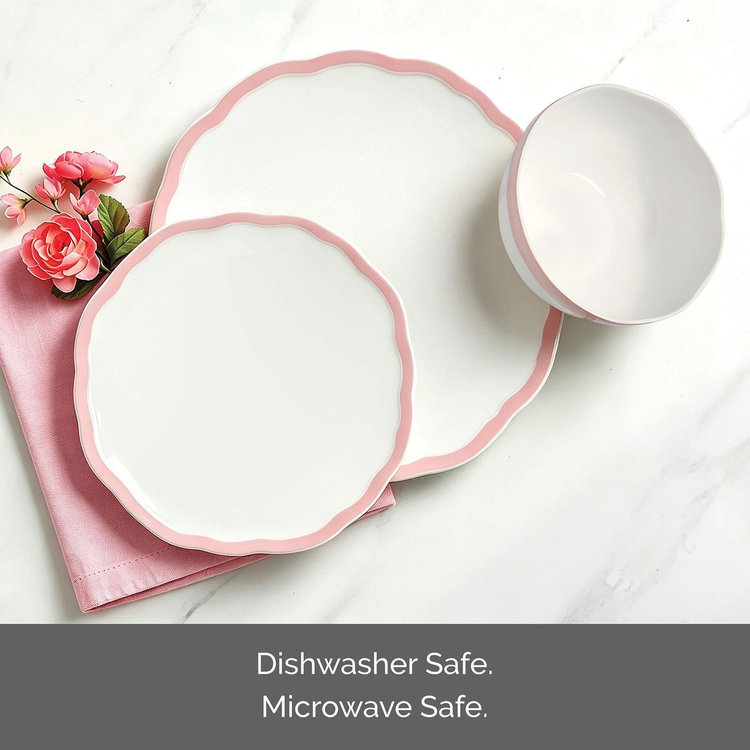Mikasa, Seraphine Pink 12-Piece Dinnerware Set, Service for 4 | Zola