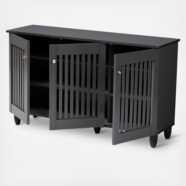 Baxton Studio, Fernanda 3-Door Wooden Entryway Shoe Storage