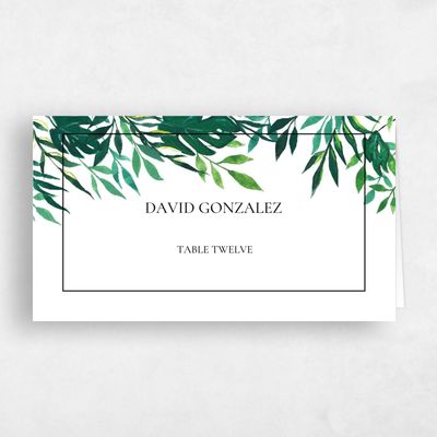 White Wedding Place Card - Cartago