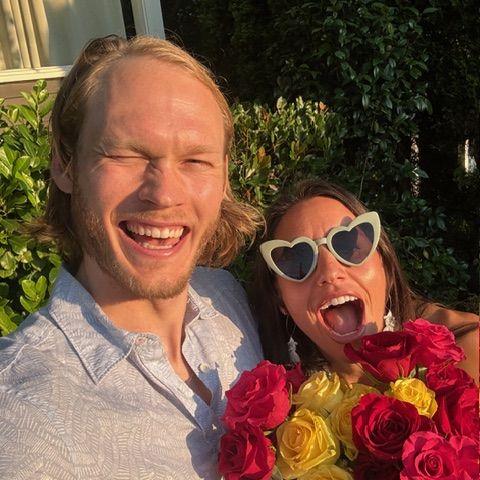 Sarah 'caught' (wink) the bouquet at a friend's wedding summer '25