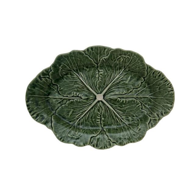 Bordallo Pinheiro Cabbage Oval Platter 15", Green