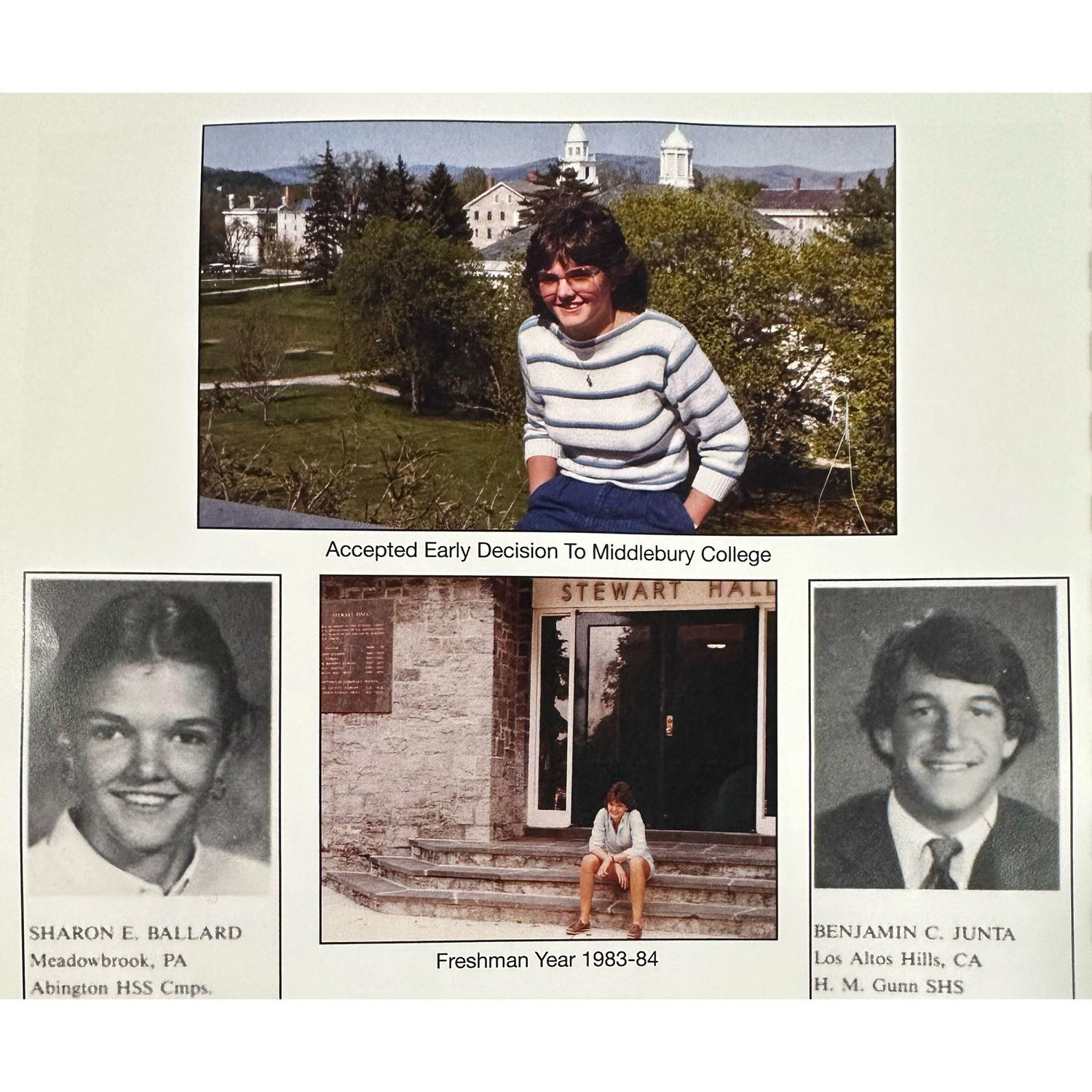 Without Middlebury College, none of this would have happened.  Freshman photos as seen in the frosh "lookbook".