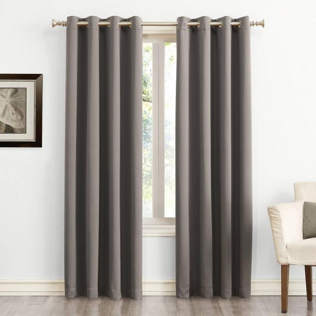 54"x84" Saxon Energy Saving Grommet Top Blackout Curtain Panel Gray - Sun Zero