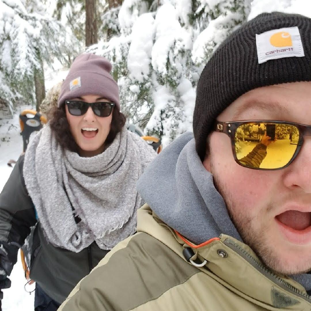 December 27, 2017. Snowshoeing at Tamanawas Fall trailhead.