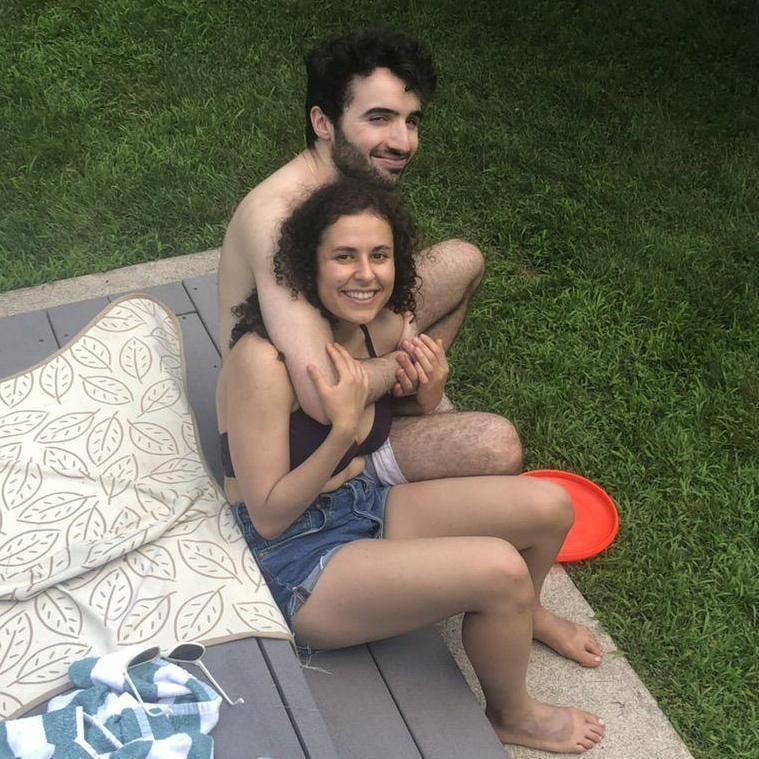 Finally in the same pod in Sudbury after several months of long distance from our aborted semesters abroad and the beginning of COVID (July 2020)