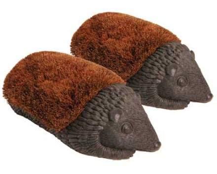 Set of 2 Esschert Design Giant Hedgehog Boot Brushes
