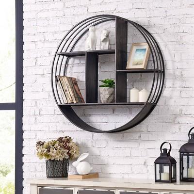 Brody Industrial Circular Shelf Gray - Firstime & Co.