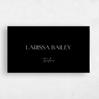 Black Wedding Place Card - Blonshine