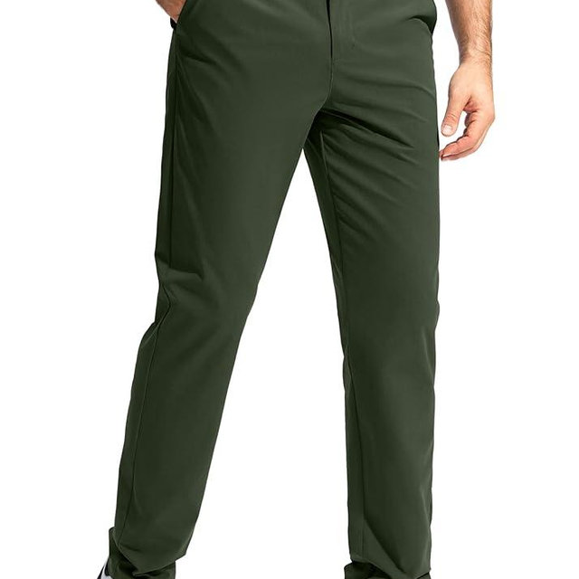 Pudolla Men's Golf Pants Stretch Work Dress Comfy Pants 30"/32"/34" Lightweight Quick Dry Casual Slacks Trousers with Pockets