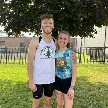One of the road races we have done together