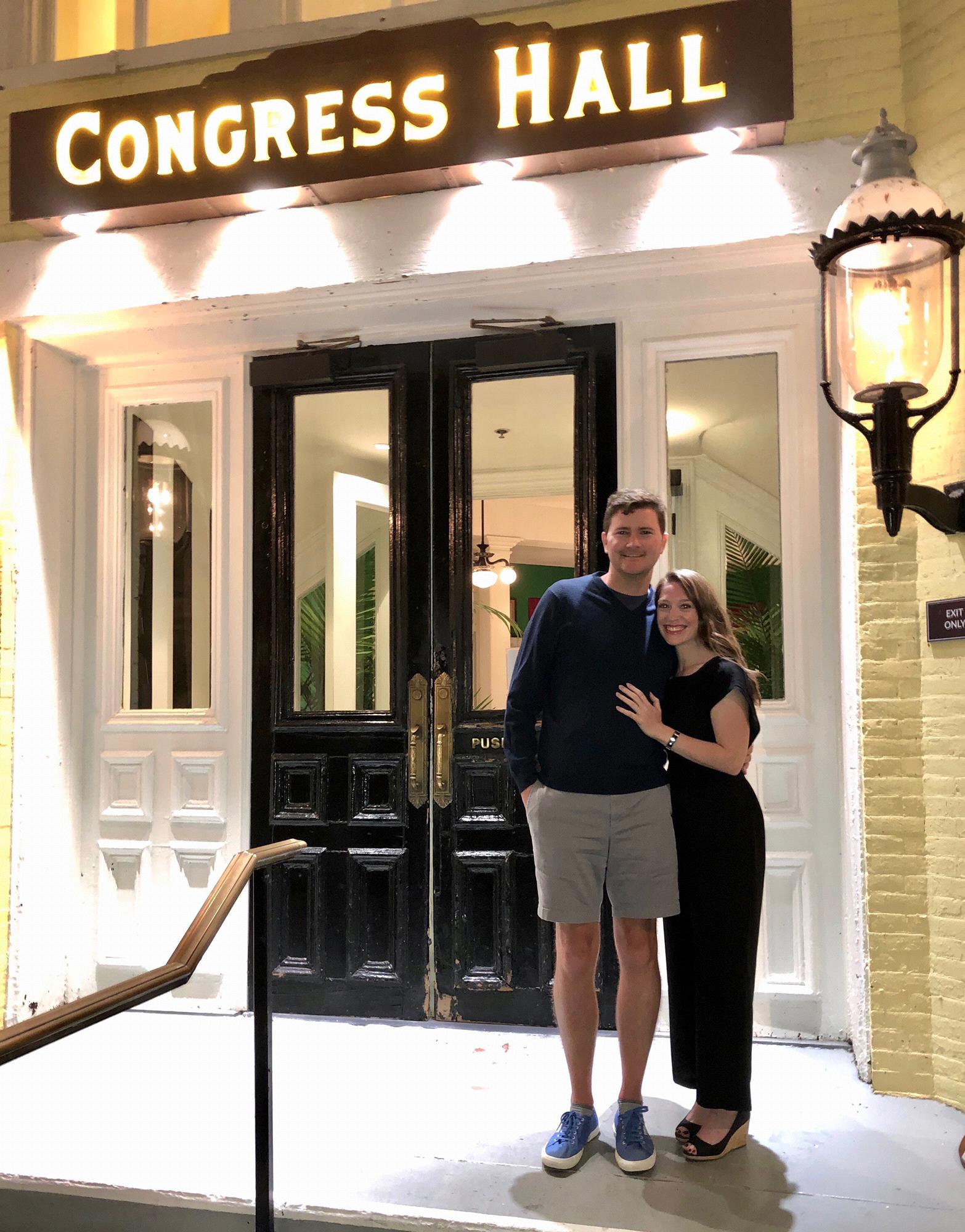 Our post-engagement dinner at Congress Hall, Cape May - September 12, 2020