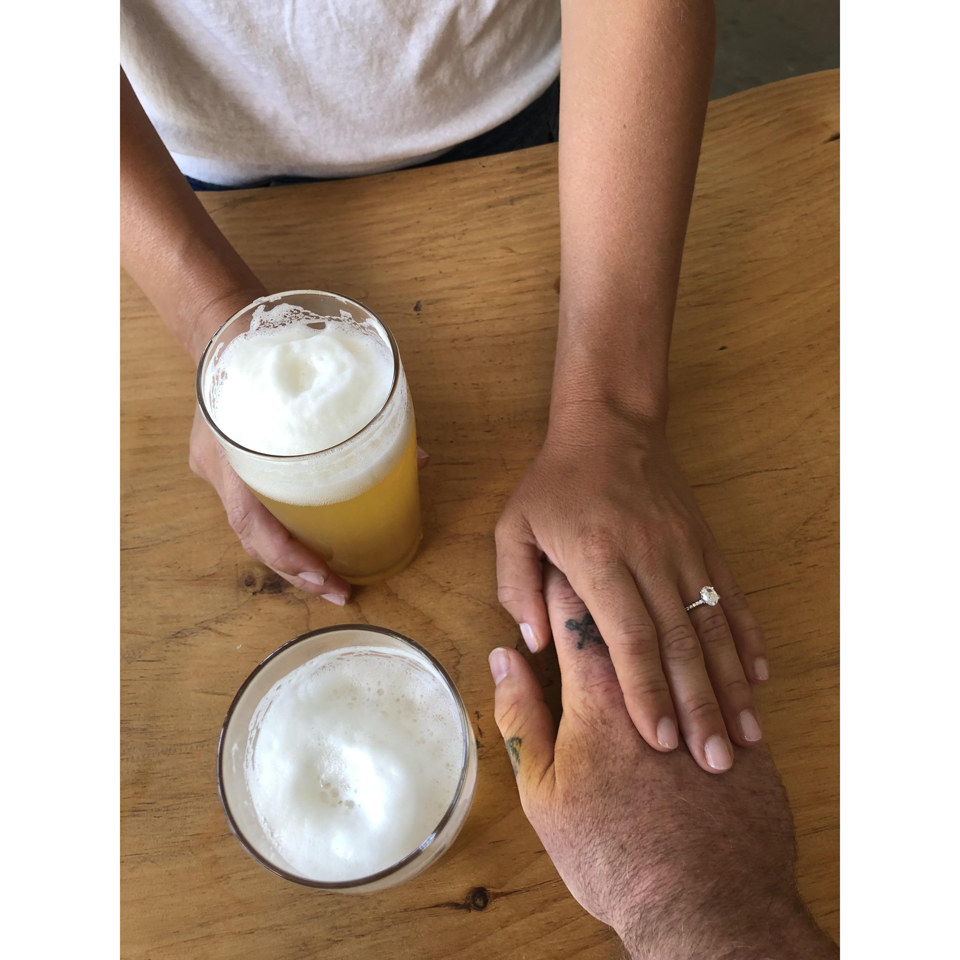 First brewery stop as an engaged couple. Suarez Family Brewery