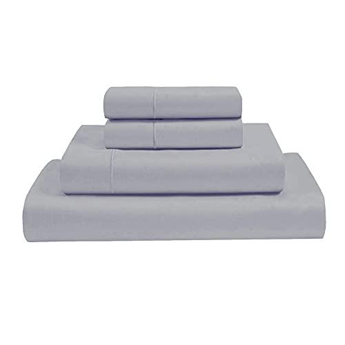 My Giza Dream Sheets-Queen Size Giza Dream Sheets Set to Fit Upto 18 Inches Deep Mattress (4 Pcs) Silver Grey