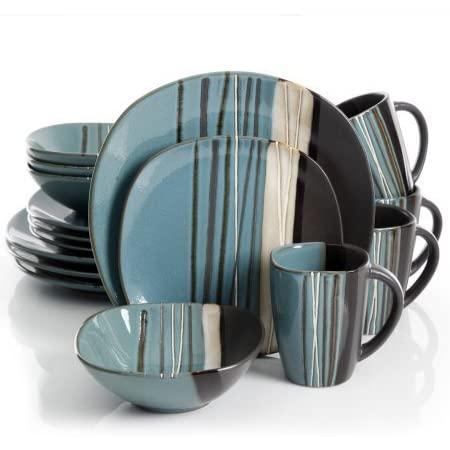 Better Homes and Gardens Bazaar Teal 16-Piece Dinnerware Set