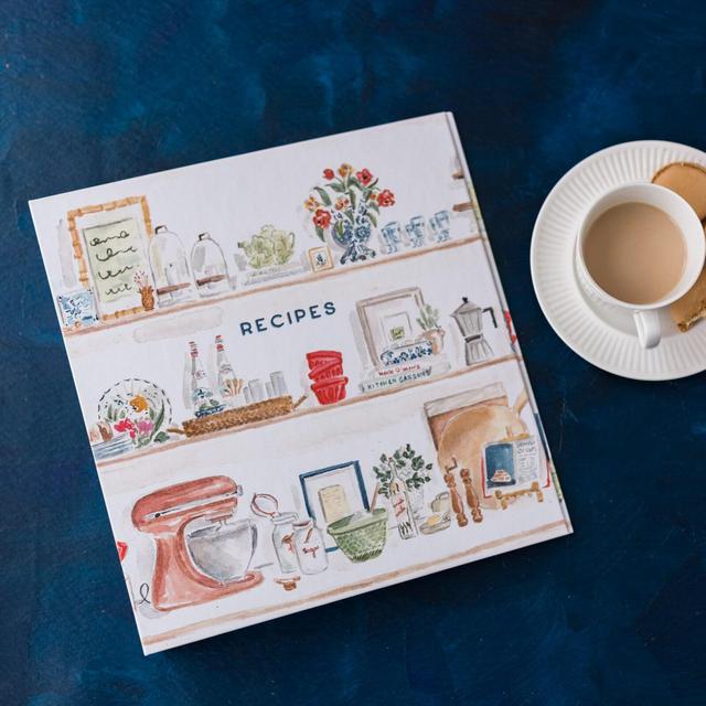 Summer Kitchen Shelves 3-Ring Recipe Binder Add Optional Tab Dividers