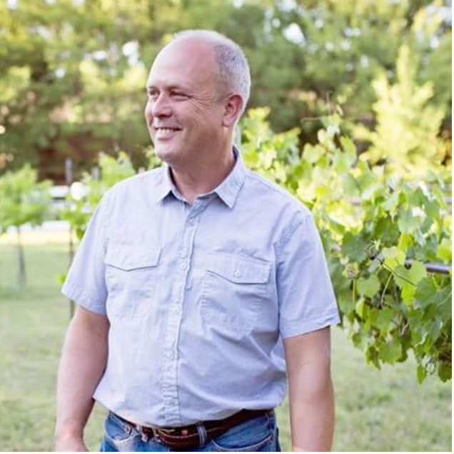 David in his home vineyard -  the photo that made Norma look twice : )