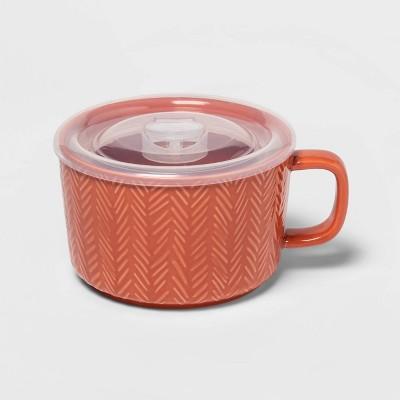 17.6oz Stoneware Soup Mug Coral - Threshold™