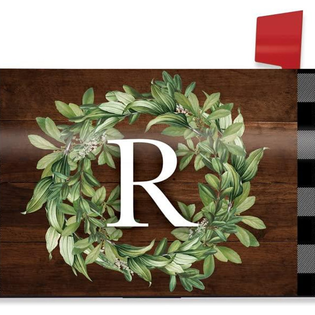 Briarwood Lane Wreath Monogram Letter R Mailbox Cover Everyday Standard
