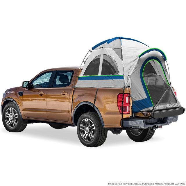 North East Harbor Pickup Truck Bed Camping Tent, 2-Person Sleeping Capacity, Includes Rainfly and Storage Bag - Fits Full Size Truck with Short Bed - 66"-70"(5.5'-5.8') - Gray and Blue