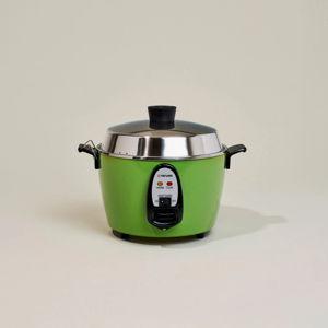 Tatung Electric Rice Cooker and Steamer (6-cup Stainless Steel), Green