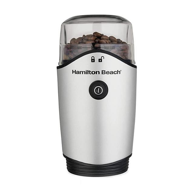 Hamilton Beach Fresh Grind Electric Coffee Grinder for Beans, Spices and More, Stainless Steel Blades, Removable Chamber, Makes up to 12 Cups, Silver