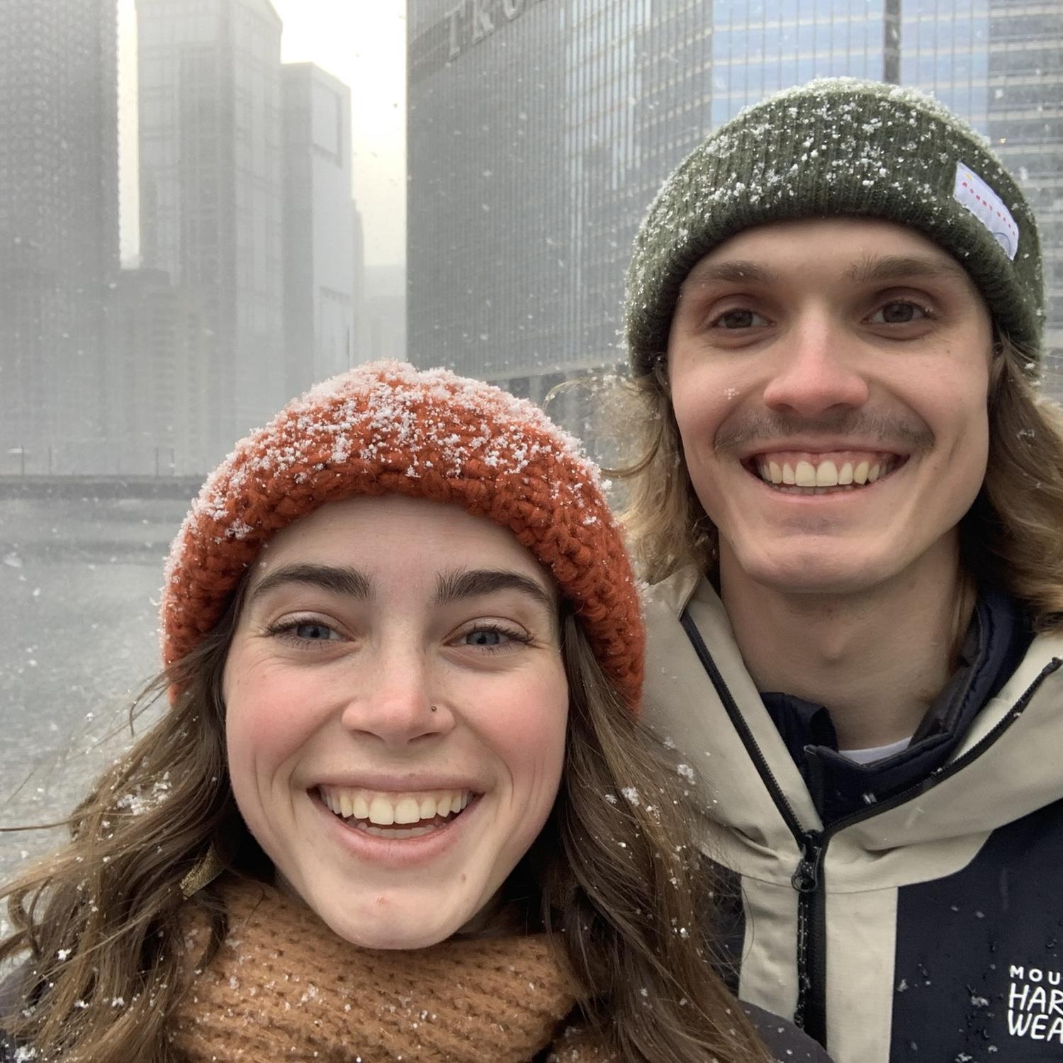 Logan drives to meet Meg in Chicago for a conference and to sightsee over the holidays.
