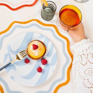 Colorblock Embroidered Placemat, Set of 4