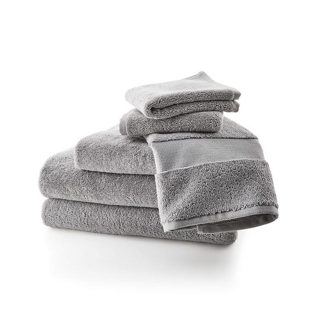 Organic Turkish Cotton 800-Gram Grey Towels, Set of 6
