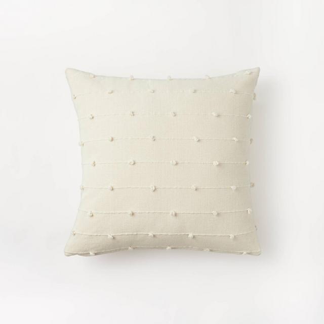 Textured Loop Square Throw Pillow Cream - Threshold™ designed with Studio McGee